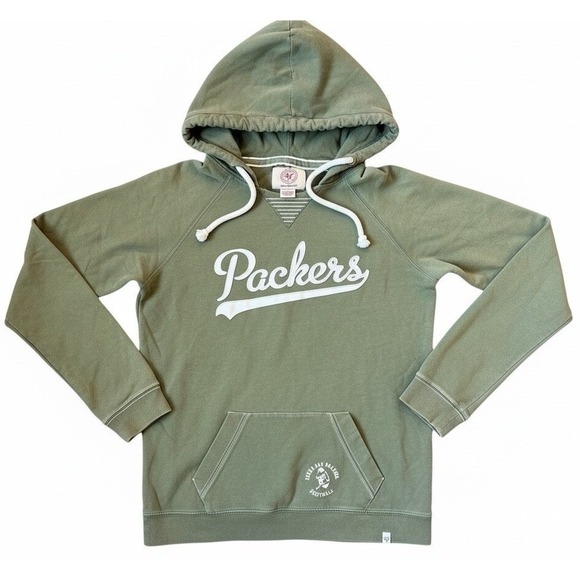 '47 Brand Tops - 47 Brand Green Bay Packers Hoodie Womens Medium Green Script Pullover Sweatshirt